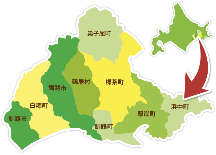 釧路管内の行政区画図